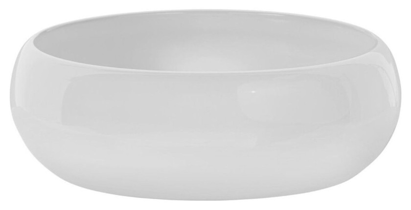 Ensemble ICON blanc : meuble sous vasque 60cm + vasque à poser ronde blanche + miroir LED ovale vertical + colonne