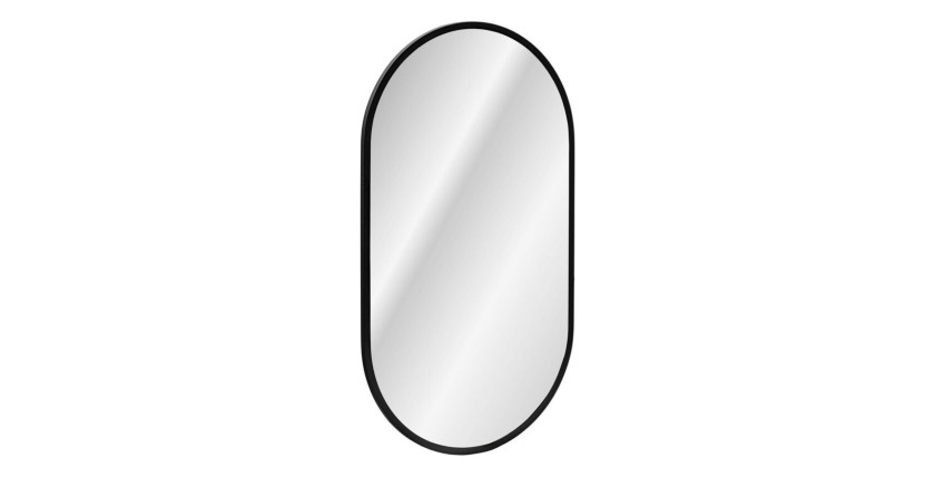 Ensemble ICON blanc : meuble sous vasque 60cm + vasque à poser ronde blanche + miroir LED ovale vertical + colonne