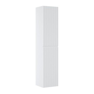 Ensemble ICON blanc : meuble sous vasque 60cm + vasque à poser ronde blanche + miroir LED ovale vertical + colonne