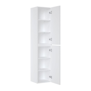 Ensemble ICON blanc : meuble sous vasque 60cm + vasque à poser ronde blanche + miroir LED ovale vertical + colonne