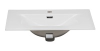 Ensemble ICON blanc : meuble sous vasque 60cm + vasque à encastrer blanche + miroir + lampe LED + colonne