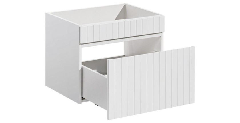 Set ICON bianco: mobile sotto lavabo 60cm + lavabo da incasso in ceramica bianca