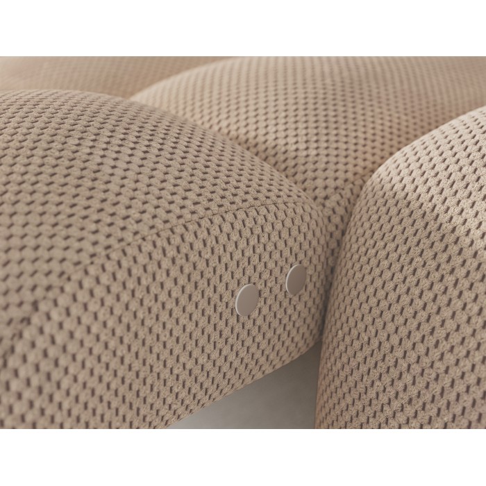 Ecksofa BULLA 3-Sitzer beige links – Wabenstoff mit elektrischer Sitzverlängerung