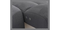Canapé d’angle convertible BULLA 3 places gris angle droit – tissu nid d’abeille avec extension d’assise électrique