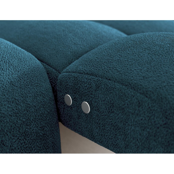 Hoekbank BULLA 3-zits blauw rechterhoek – bouclé stof met elektrische zitverlenging