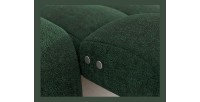 Canapé d’angle convertible BULLA 3 places vert angle droit – tissu bouclette avec extension d’assise électrique