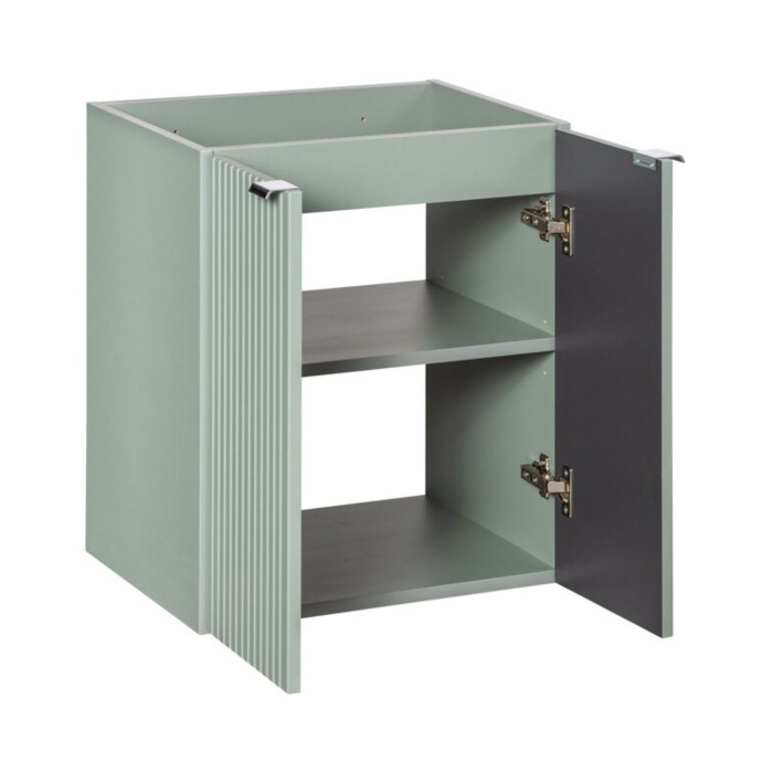 Insieme ELVINA 140cm: mobile sotto lavabo con nicchie visibili a cassetti e armadietti + piano per il lavabo + due lavabi da app