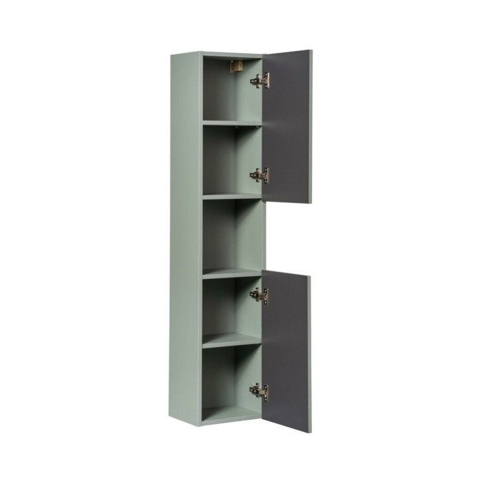 Set ELVINA 170cm: Unterschränke mit Schubladen und Schränken + Platte für Waschbecken + zwei aufsatzbecken marmoriert + Säule