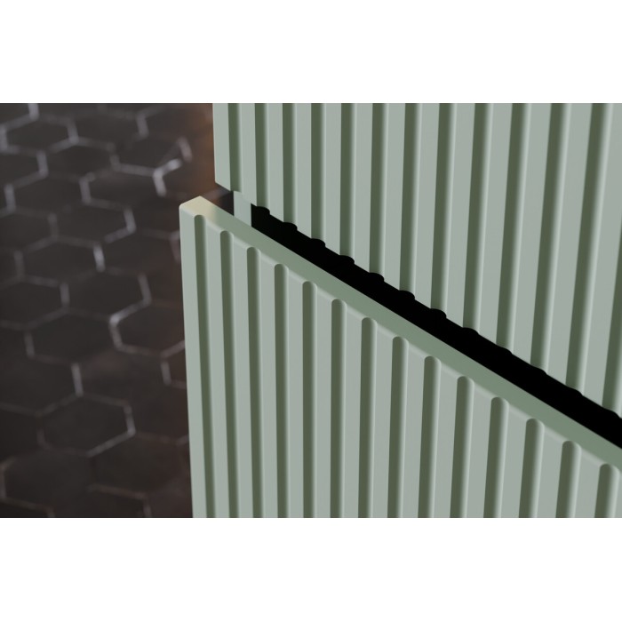 Insieme ELVINA 120cm: mobili sotto lavabo con cassetti e armadietti + piano per lavabo + due lavabi da appoggio marmorizzati