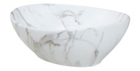 Vasque à poser en céramique blanche marbrée