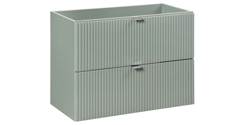Meuble sous vasque à tiroirs ELVINA vert sauge gris 80cm