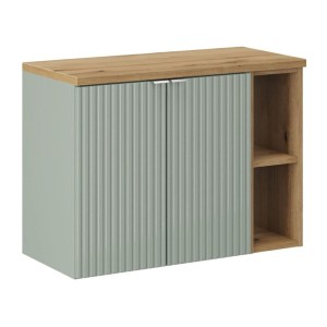 Ensemble ELVINA 80cm : meuble sous vasque, niches visibles, plan pour vasque