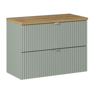 Ensemble ELVINA 80cm : meuble sous vasque à tiroirs et plan pour vasque