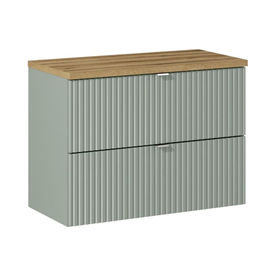 Ensemble ELVINA 80cm : meuble sous vasque à tiroirs et plan pour vasque