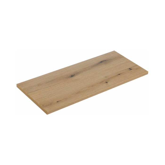 Insieme ELVINA 80cm: mobile sottolavabo con cassetti in verde salvia grigio + piano per lavabo effetto legno scuro