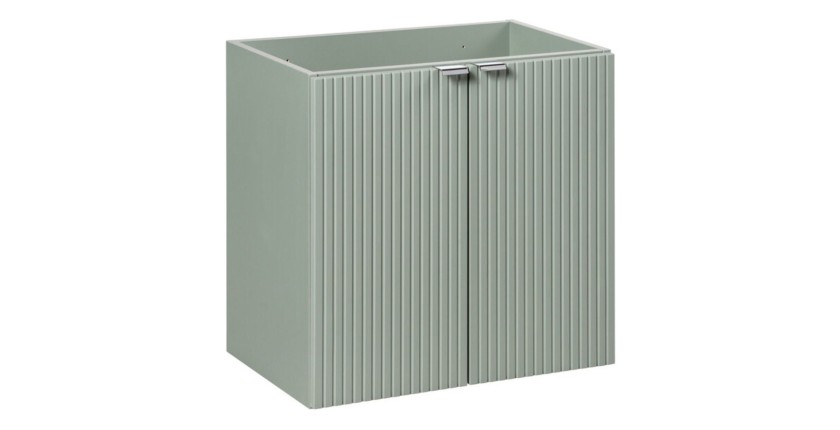 Meuble sous vasque à placards vert sauge gris ELVINA 60cm