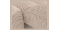 Canapé d’angle convertible BULLA 3 places beige angle droit – velours côtelé avec extension d’assise électrique