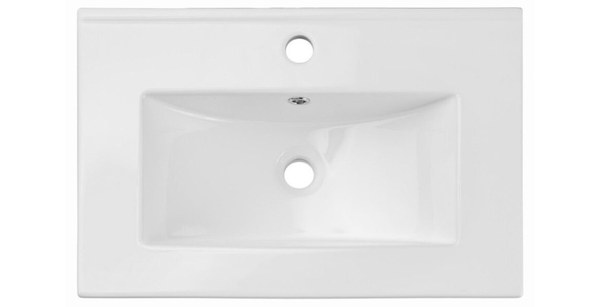 Vasque à encastrer en céramique blanche vue de haut