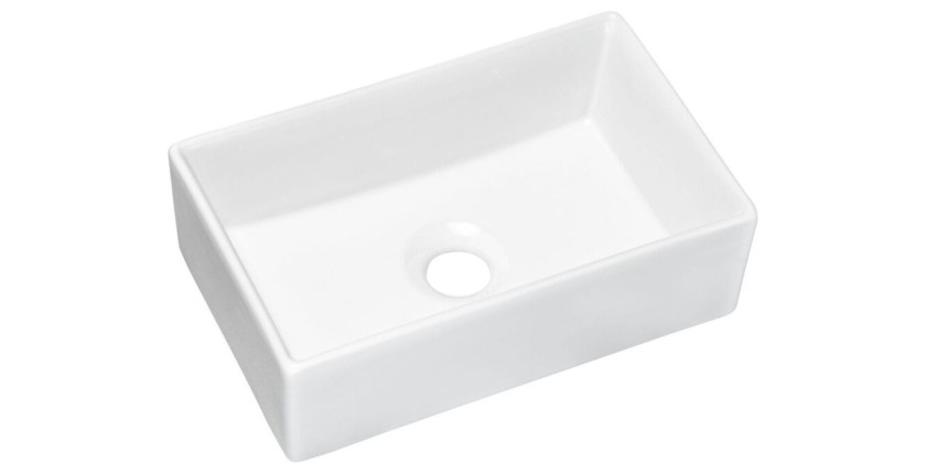 Vasque en céramique blanche rectangulaire