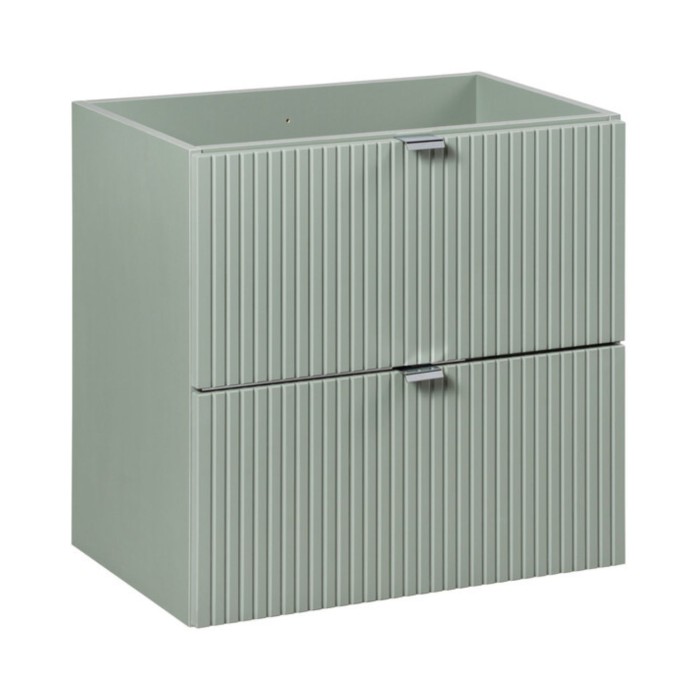 Insieme ELVINA 50cm: mobile sottolavabo con cassetti in verde salvia grigio + piano per lavabo + lavabo rettangolare da appoggio