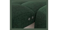 Canapé d’angle convertible BULLA 3 places vert émeraude angle gauche – tissu bouclette avec extension d’assise électrique