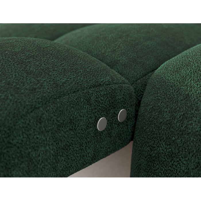Ecksofa BULLA 3-Sitzer in Smaragdgrün mit linker Ausrichtung – Bouclé-Stoff mit elektrischer Sitzverlängerung