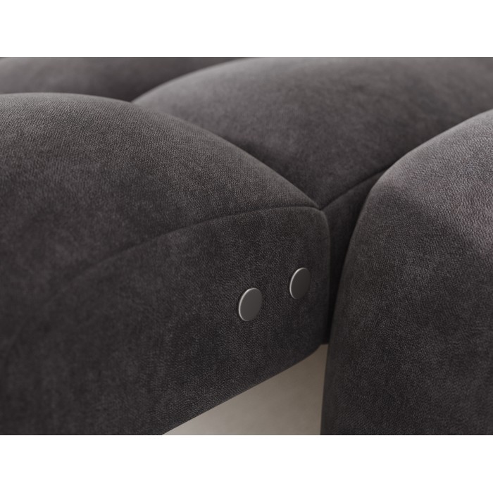 Ecksofa BULLA 3-Sitzer grau - Alcantara-Effekt Stoff mit elektrischer Sitzverlängerung