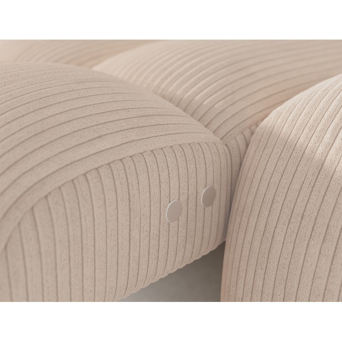 Ecksofa BULLA 3-Sitzer in Beige – Cordvelours mit elektrischer Sitzverlängerung