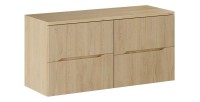 Ensemble de salle de bain suspendu NATURA 120cm : meubles sous vasque 60cm + plan pour vasque