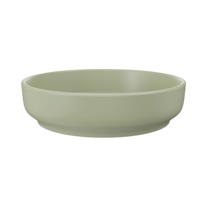 Conjunto de baño suspendido NATURA 60cm: mueble bajo lavabo + encimera para lavabo + lavabo sobre encimera redondo verde