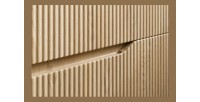 Zoom sur la façade rainurée verticalement du meuble sous vasque 80cm NATURA