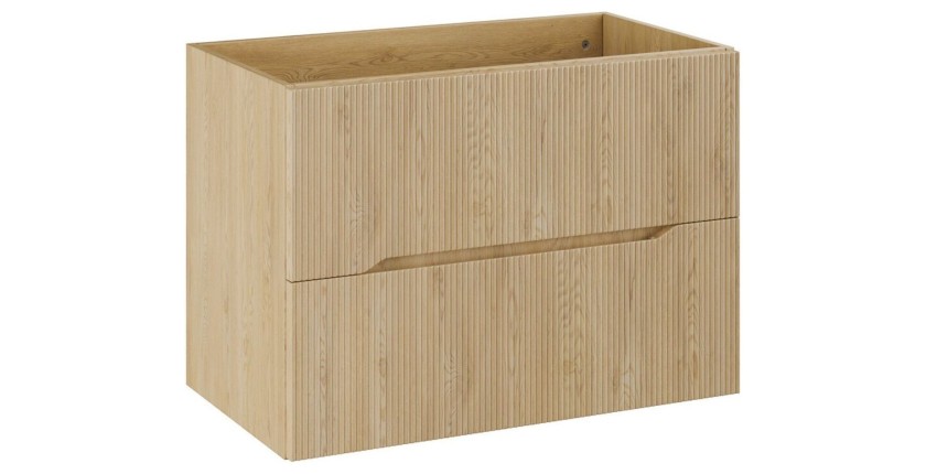 Meuble sous vasque 80cm rainuré verticalement collection NATURA