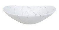 Vasque à poser ovale blanche marbrée
