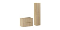 Ensemble NATURA 115cm : meuble sous vasque 80cm, plan pour vasque et colonne