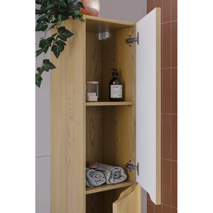 Hängendes Badezimmer-Set NATURA 115cm: Waschtischunterschrank 80cm + Waschtischplatte + Säule