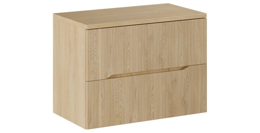 Ensemble NATURA 80cm : meuble sous vasque et plan pour vasque