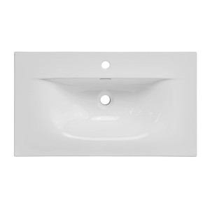 Vasque à encastrer en céramique blanche vue de haut