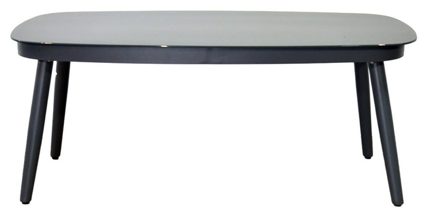 Salon de jardin SIERRA 4 places en aluminium gris avec canapé 2 places, fauteuils et table basse