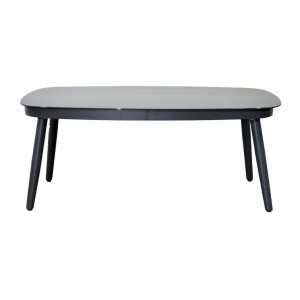 Salon de jardin SIERRA 4 places en aluminium gris avec canapé 2 places, fauteuils et table basse