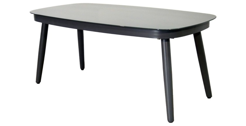 Salon de jardin SIERRA 4 places en aluminium gris avec canapé 2 places, fauteuils et table basse