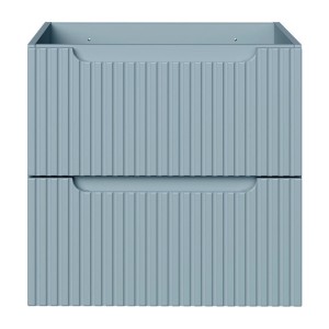 Meuble sous vasque VANO 60 cm bleu denim suspendu avec 2 tiroirs