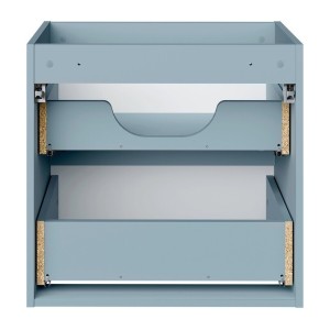 Meuble sous vasque VANO 60 cm bleu denim suspendu avec 2 tiroirs