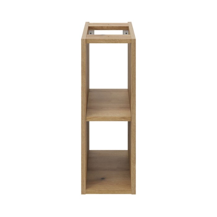 Insieme VANO 170cm: mobili sottolavabo con nicchie visibili a cassetti e armadietti + due lavabi da appoggio scanalati + colonna