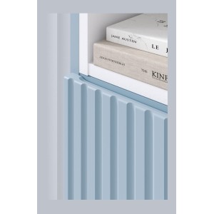 Colonne de salle de bain VANO 140 cm bleu denim 2 portes suspendue