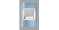 Colonne de salle de bain VANO 140 cm bleu denim 2 portes suspendue