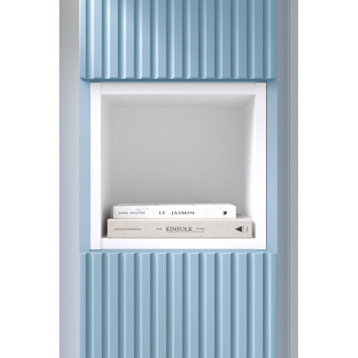 Badezimmer-Säule VANO 140 cm Denim-Blau 2 Hängende Türen