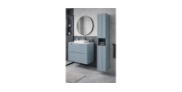 Colonne de salle de bain VANO 140 cm bleu denim 2 portes suspendue