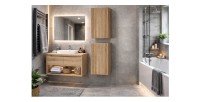 Meuble de rangement salle de bain VANO 57 cm chêne suspendu avec porte