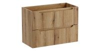 Meuble sous vasque VANO 80 cm chêne suspendu avec 2 tiroirs