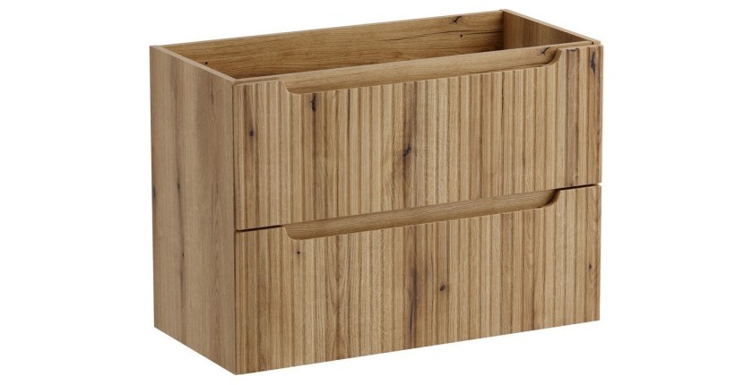 Meuble sous vasque VANO 80 cm chêne suspendu avec 2 tiroirs